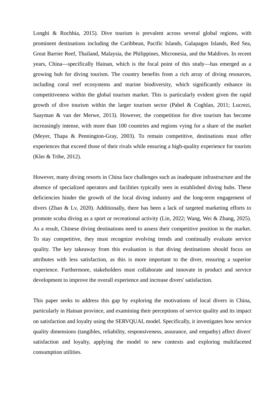 25年查重低 商务英语 旅游管理 潜水度假村质量对满意度和忠诚度的影响.doc_第5页