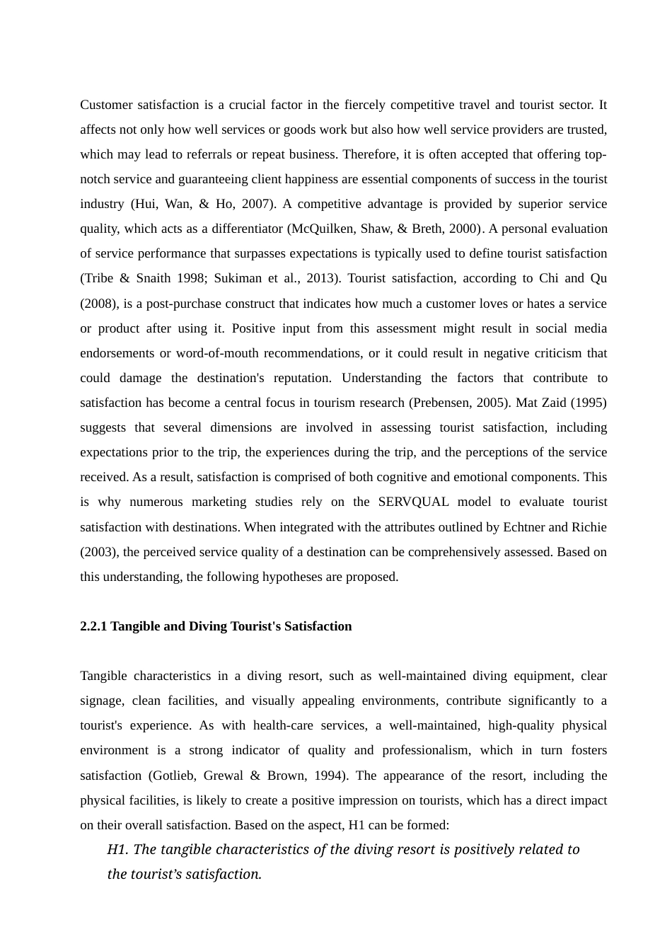 25年查重低 商务英语 旅游管理 潜水度假村质量对满意度和忠诚度的影响.doc_第7页