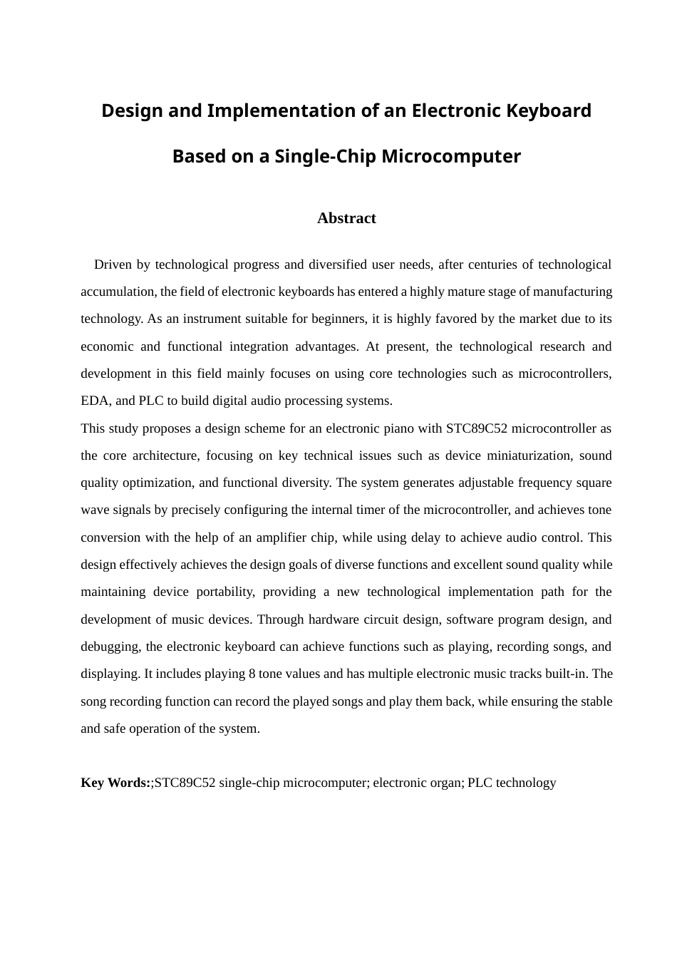 25年查重低 电气自动化电子信息 基于单片机的电子琴设计及实现.docx_第2页