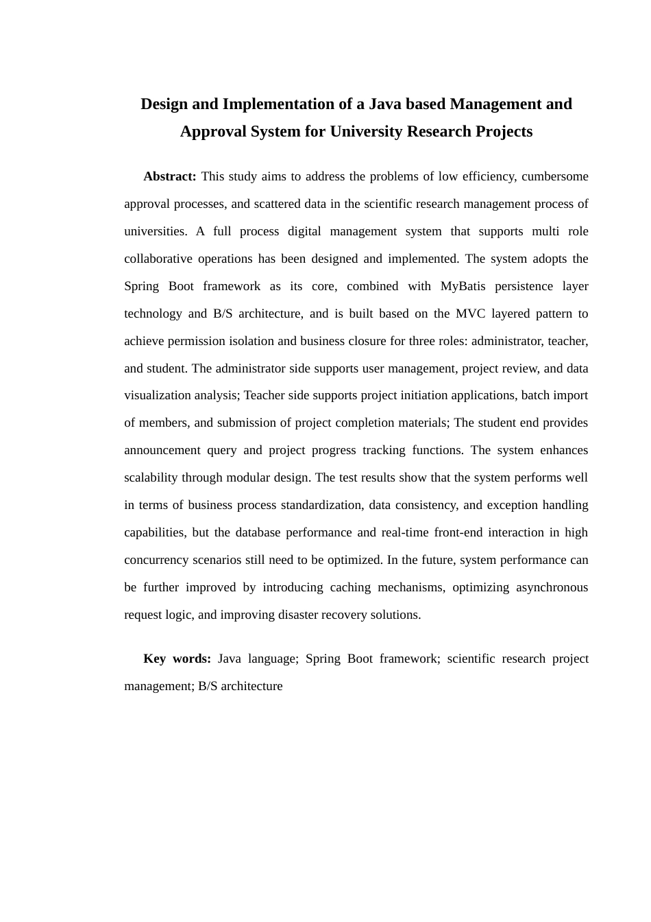 25年查重低 基于Java的高校科研项目管理.docx_第4页