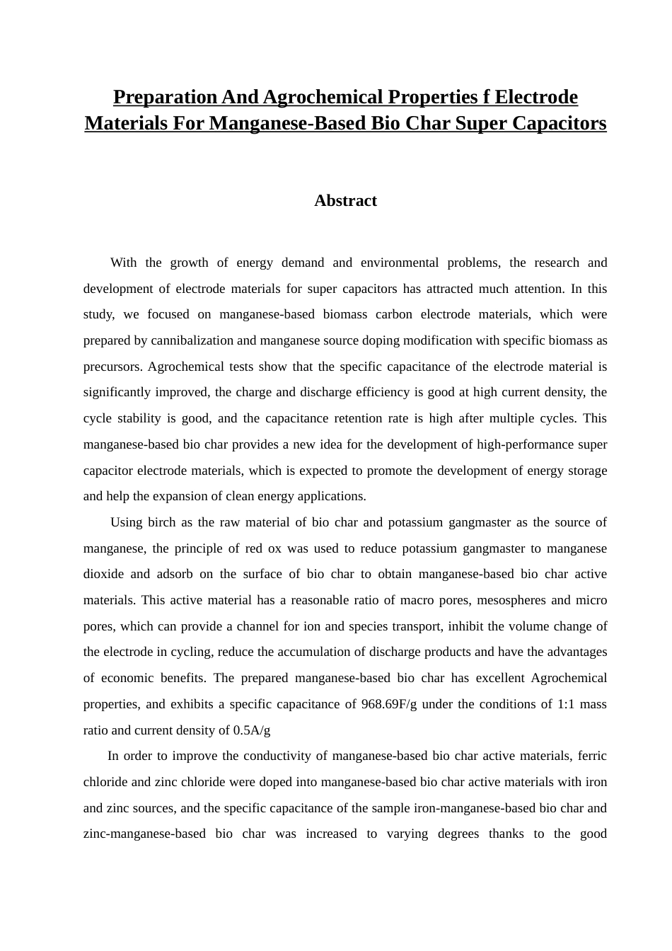25年查重低 锰基生物质炭超级电容器电极材料的制备及电化学性能研究.docx_第3页