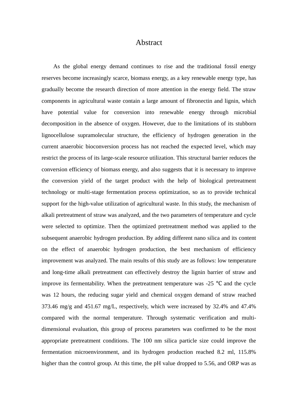 25年查重低 秸秆类农业废弃物发酵产氢效能探究.docx_第2页