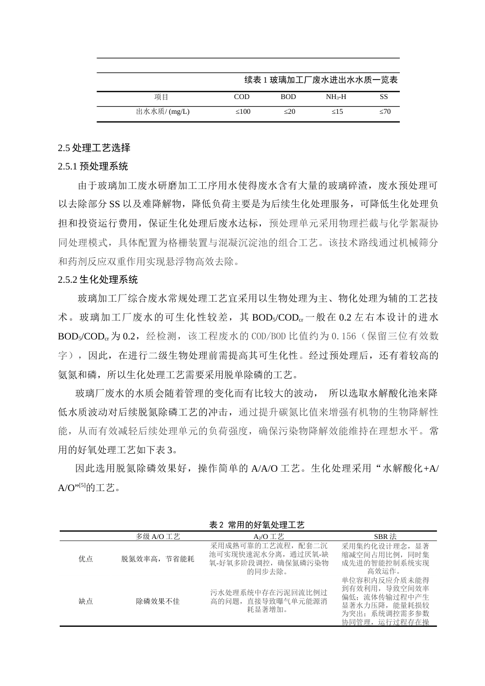 25年查重低 “水解酸化-AAO-MBR-臭氧氧化”处理2500m3d玻璃加工厂废水工艺设计.docx_第6页