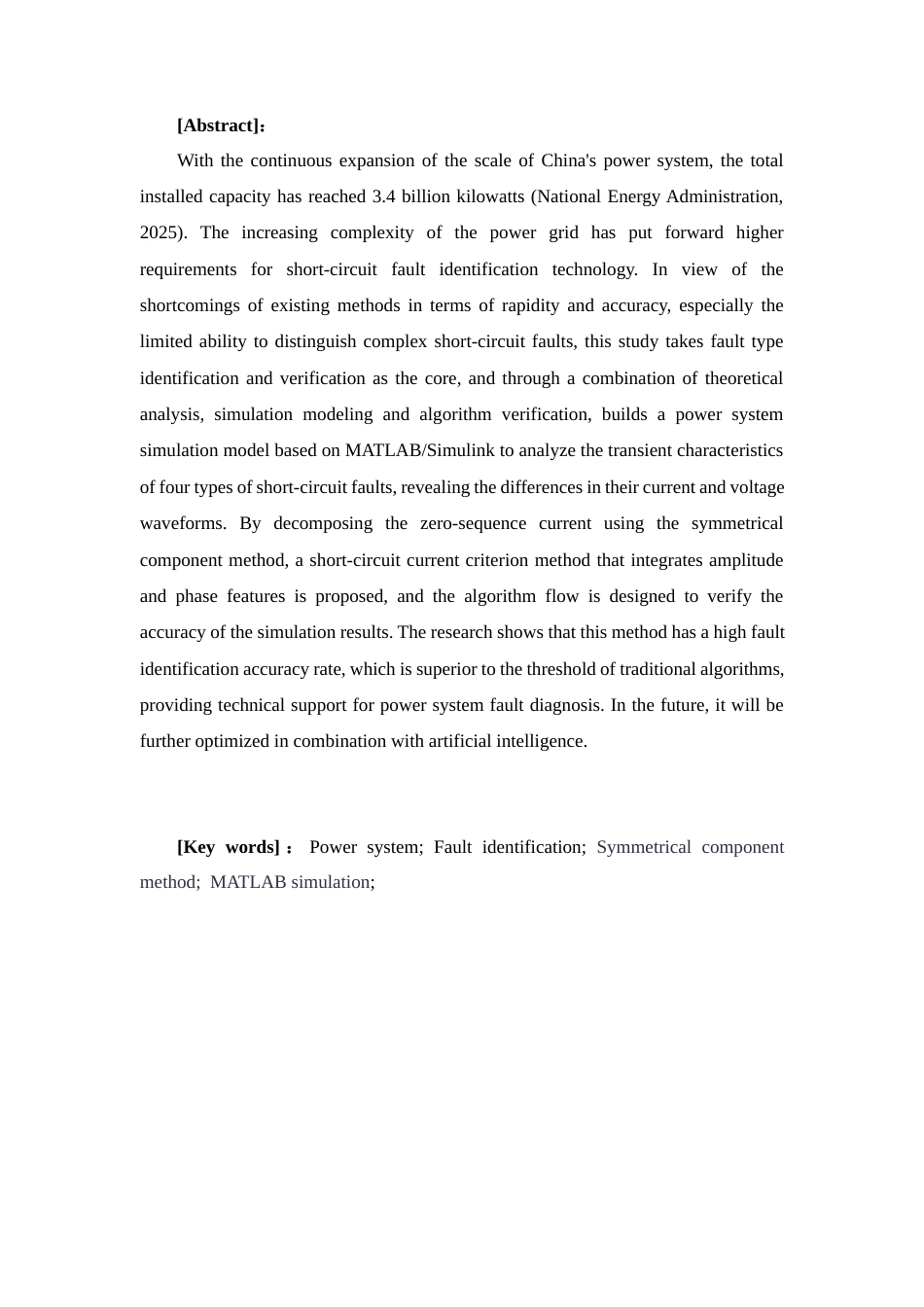 25年查重低 电力系统故障识别方法-约12411字符.docx_第5页