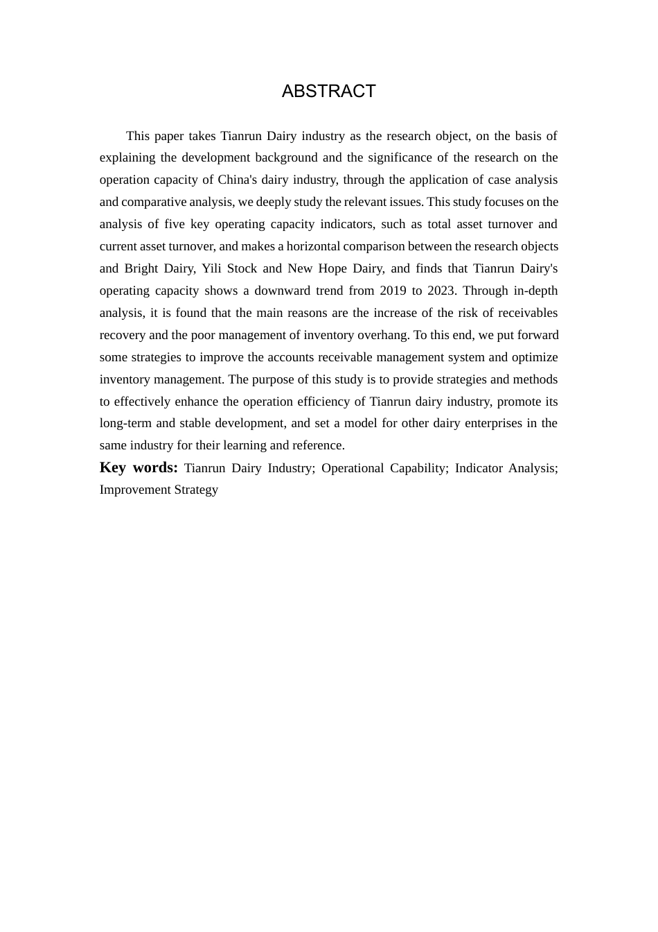 25年查重低 企业营运能力分析及提升策略探究——以天润乳业公司为例-约12953字符.docx_第2页