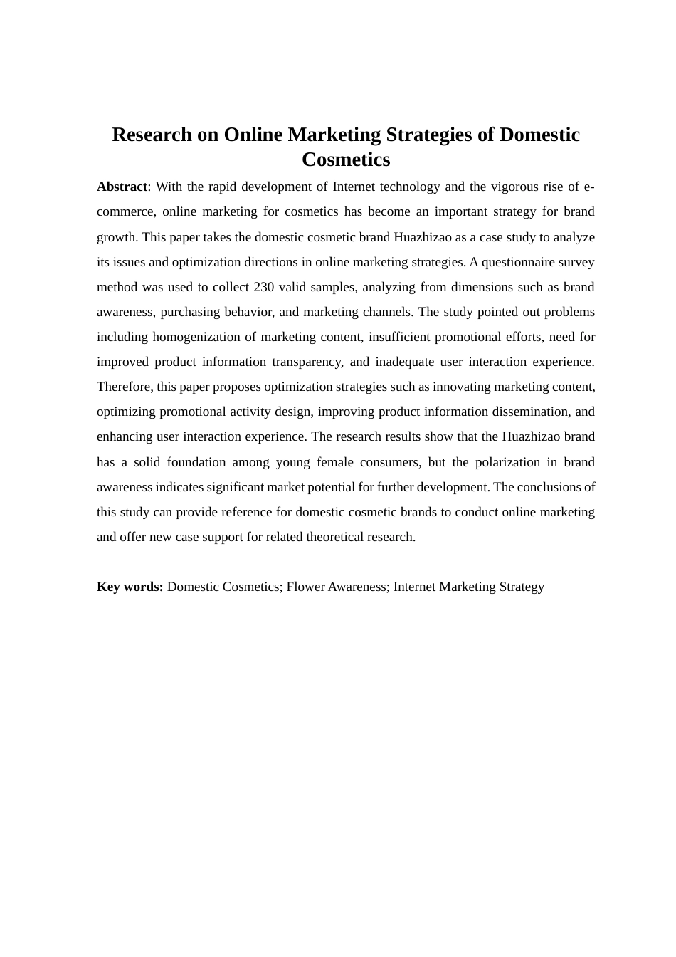 25年查重低 国产化妆品花知晓网络营销策略研究-约14987字符.docx_第3页