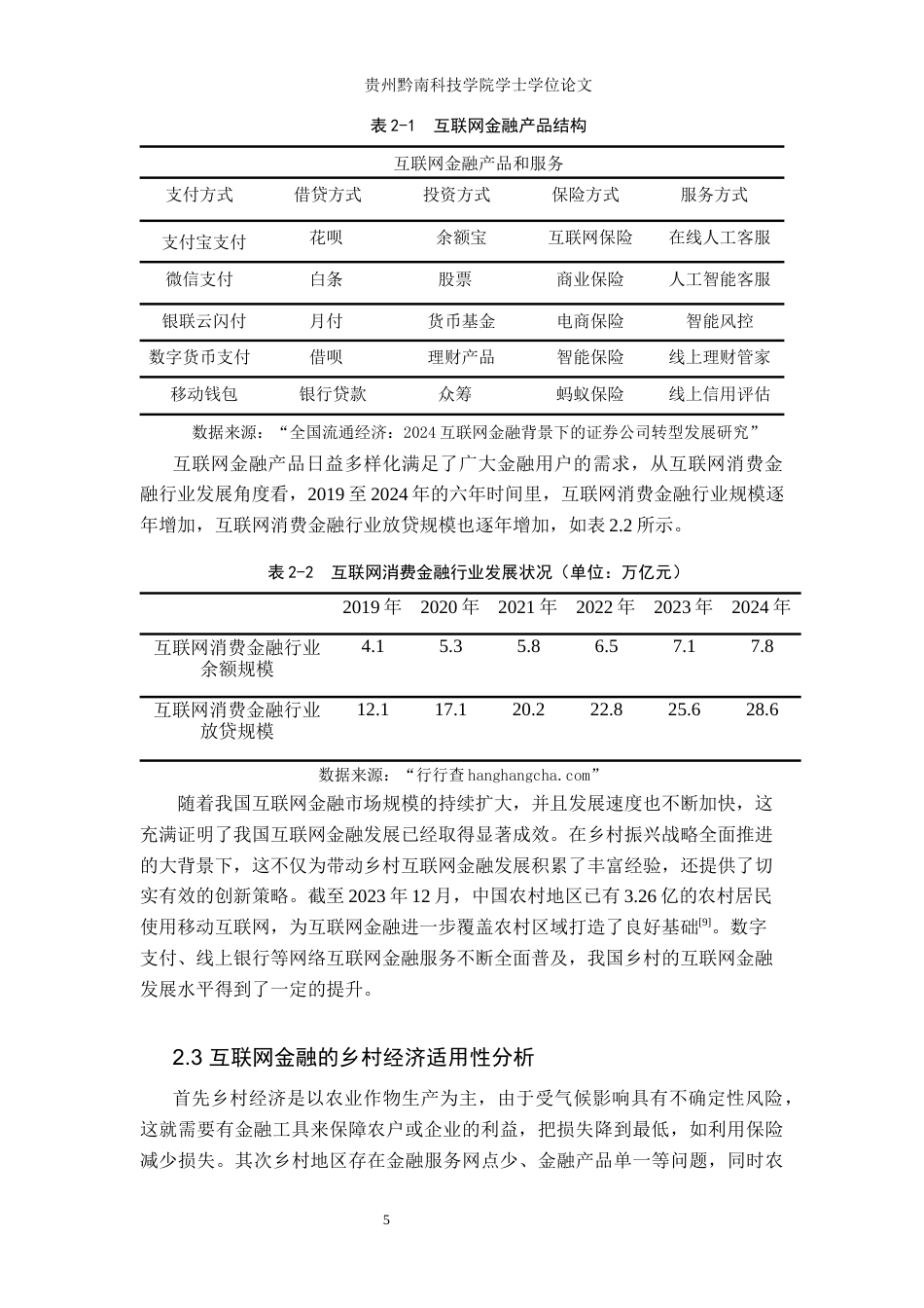 25年查重低 互联网金融对乡村经济的影响及研究－－以贵州省黔东南州为例-约11911字符.docx_第7页
