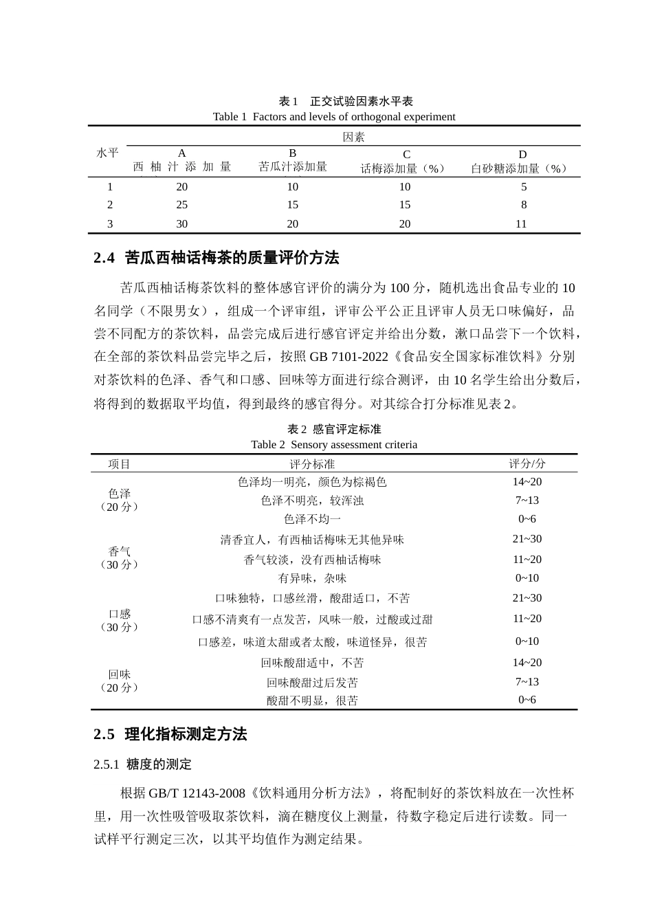 25年查重低 苦瓜西柚话梅茶的加工工艺研究-约8422字符.docx_第7页