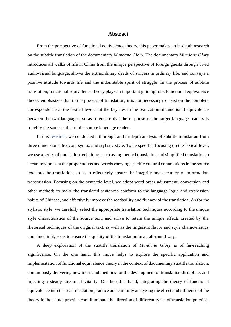 25年查重低 功能对等理论视角下的字幕汉译研究—以闪耀的平凡字幕翻译为例-约49056字符.docx_第3页