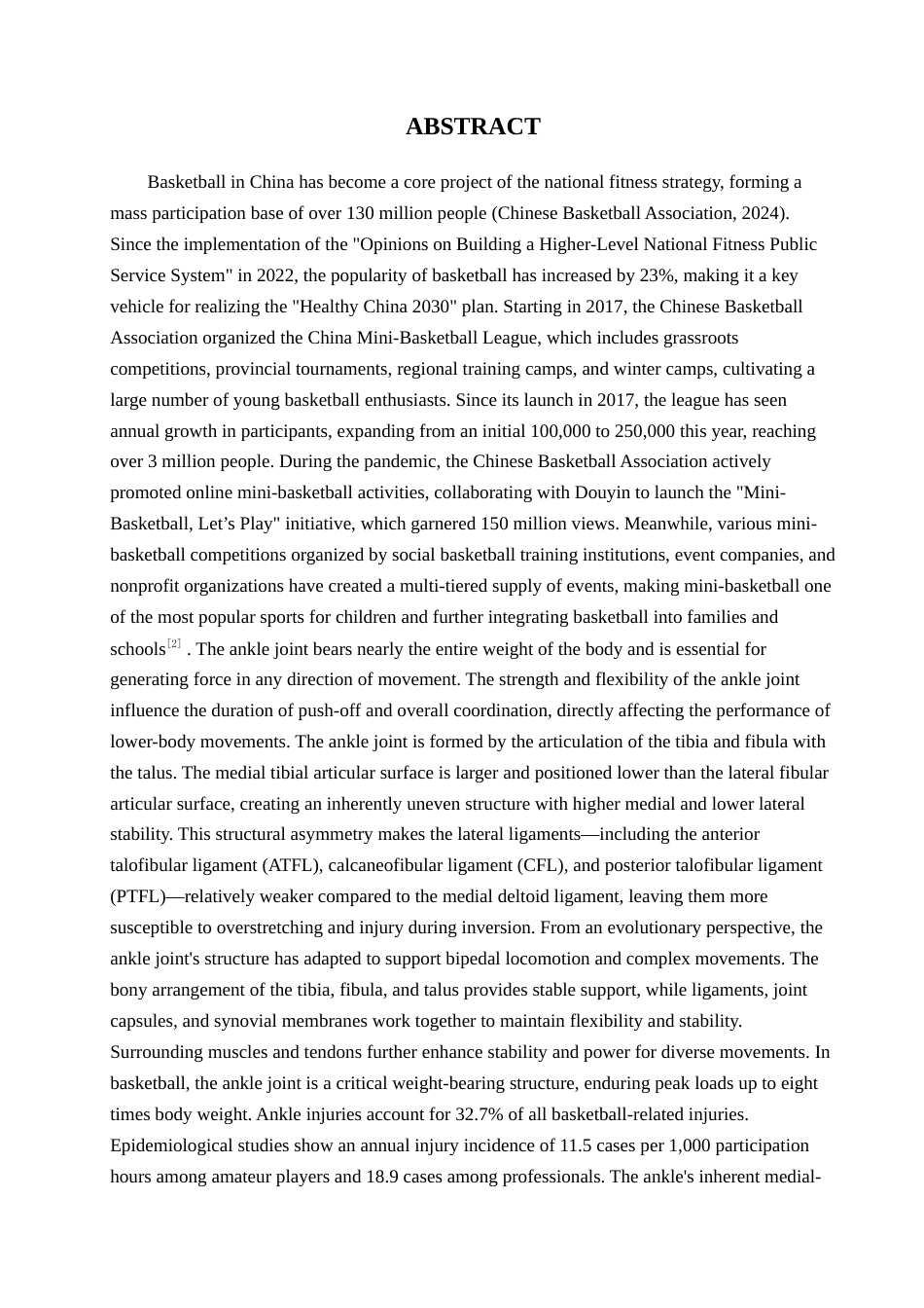 25年查重低 篮球运动者踝关节外侧副韧带损伤的致因与运动康复研究进展-约14918字符.docx_第3页