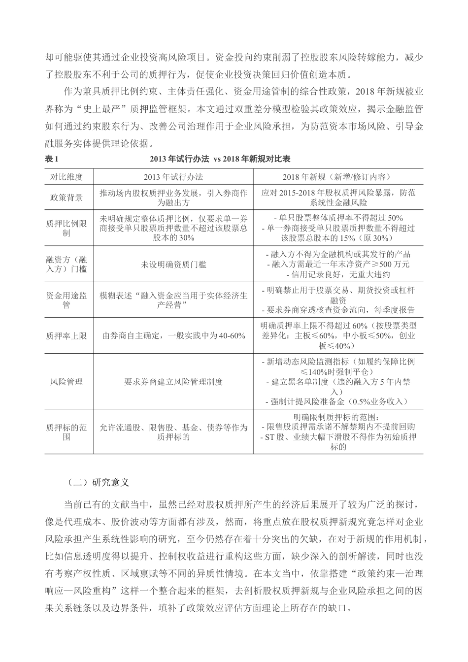 25年查重低 股权质押新规对企业风险承担的影响.docx_第5页