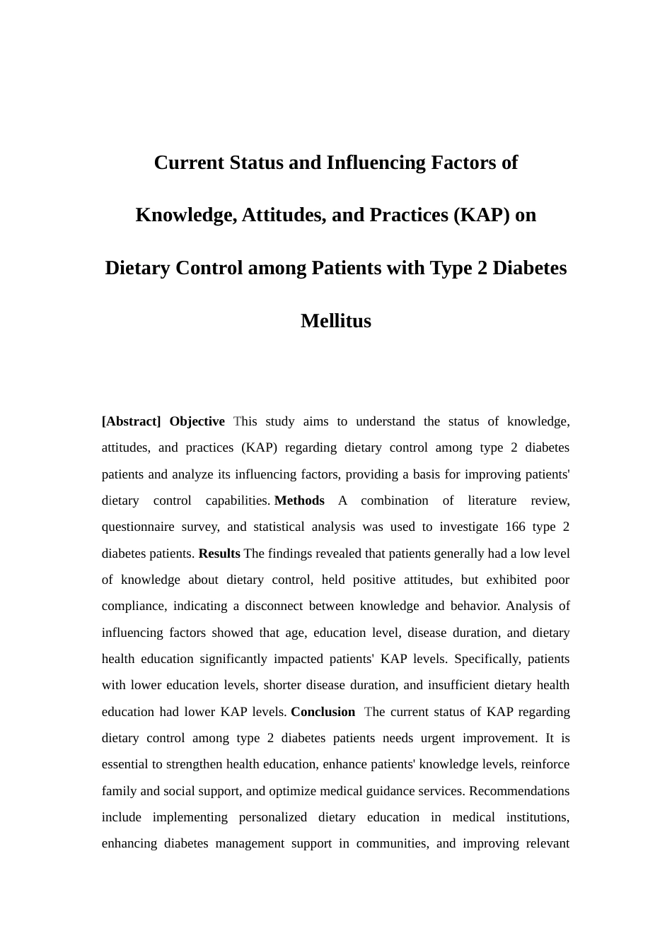 25年查重低 2型糖尿病患者饮食控制知信行现状及其影响因素研究-约12256字符.docx_第4页