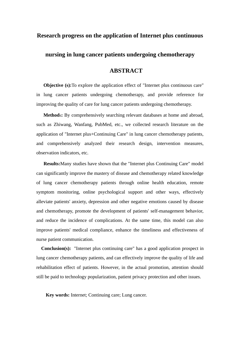 25年查重低 互联网延续护理在肺癌化疗患者中的应用研究进展.docx_第4页