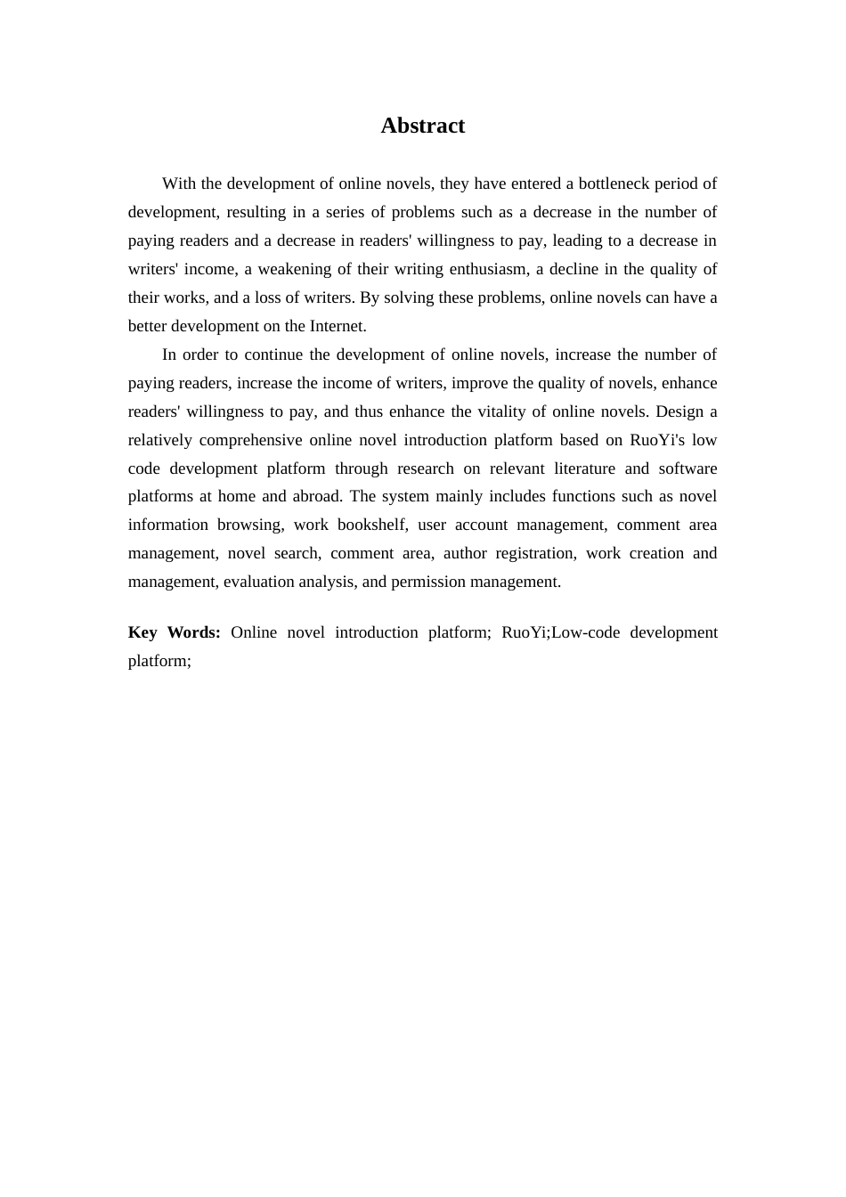 25年查重低 基于RuoYi的网络小说介绍平台的设计与实现.docx_第2页