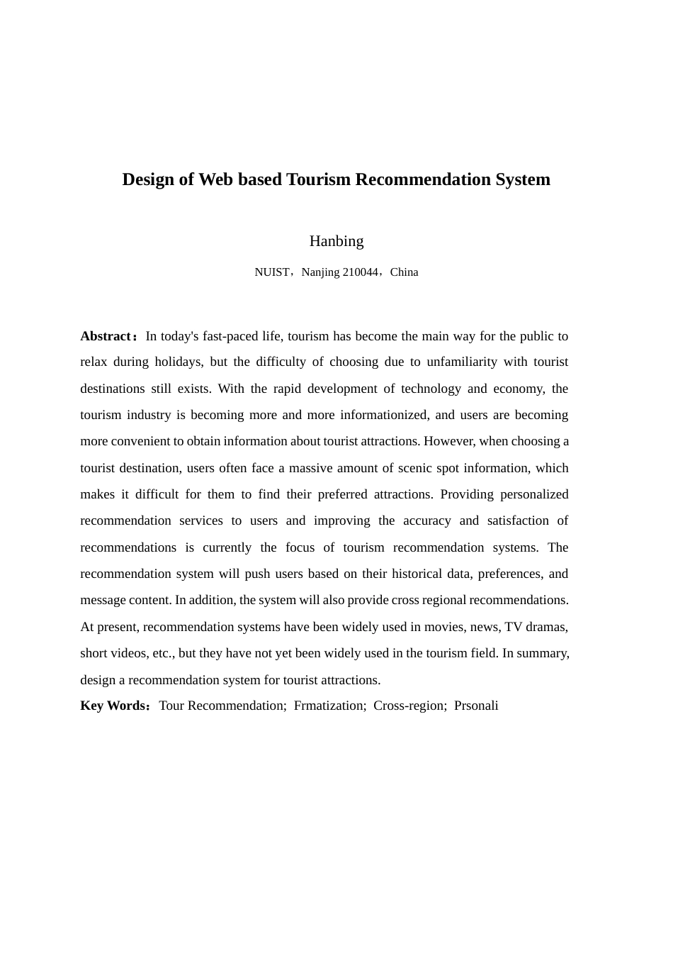 25年查重低 基于web的旅游推荐系统的设计.docx_第4页