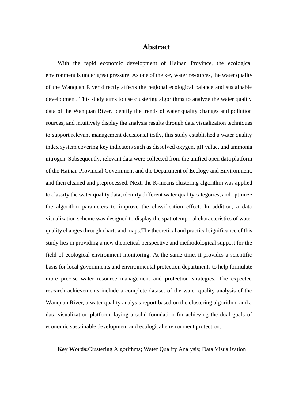 25年查重低 大数据工程 基于聚类算法的海南万泉河水质分析及可视化研究.docx_第2页