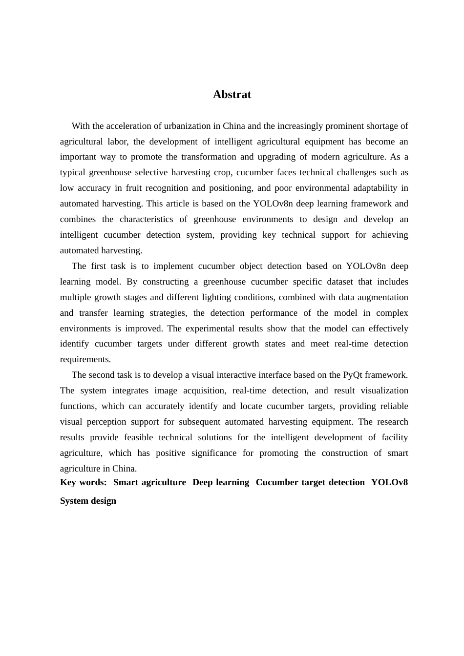 25年查重低 基于YOLO框架的黄瓜目标检测系统的设计与实现.docx_第2页