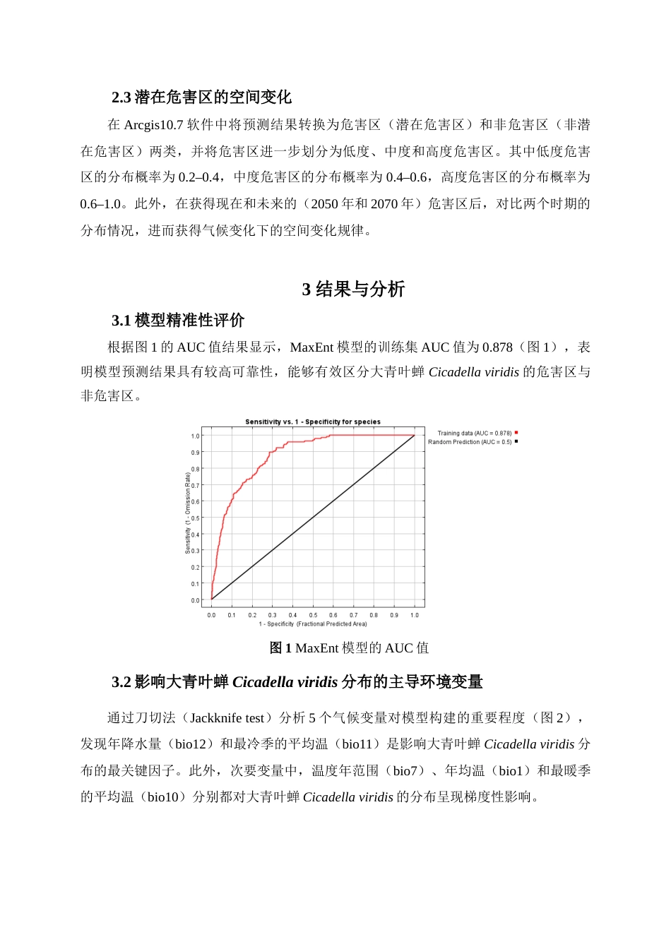 25年查重低 基于MaxEnt模型预测大青叶蝉在中国的危害区及其空间变化.doc_第7页