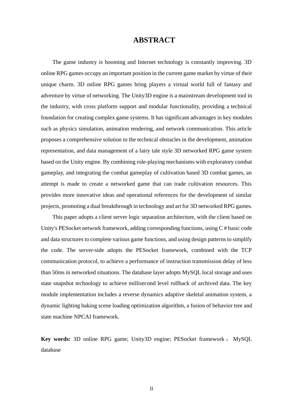 25年WP本科软件工程 基于Unity3D的童话风格多人RPG战斗养成游戏定稿-约22954字符.docx_第2页