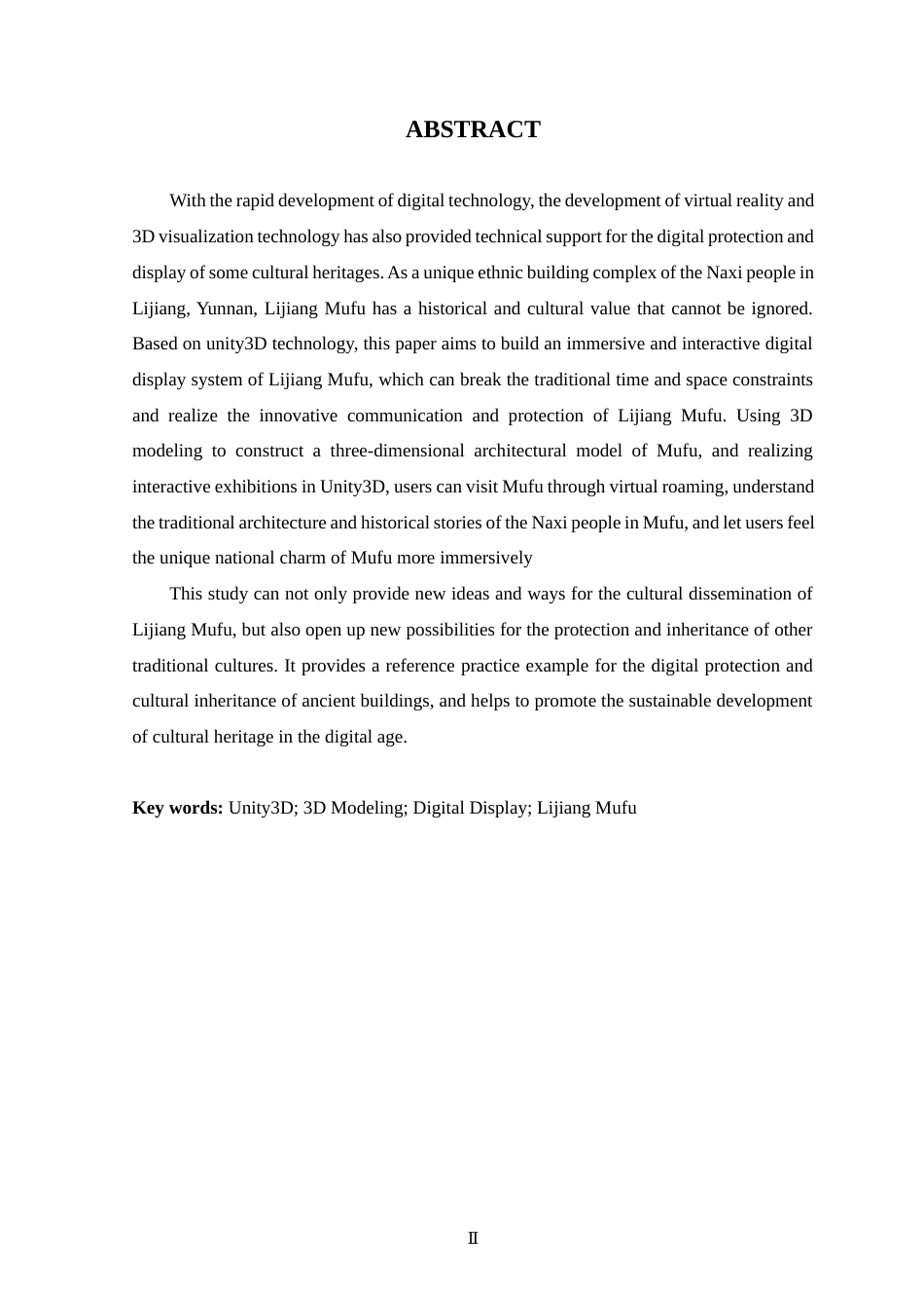 25年WP本科虚拟现实技术 基于Unity3D技术的丽江木府数字化展示设计与实现定稿-约15988字符.docx_第2页