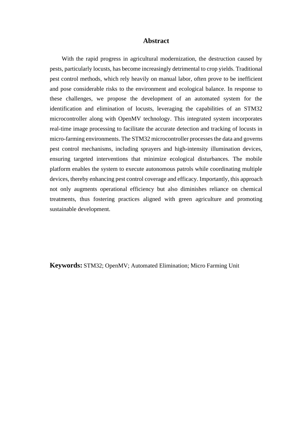 25年WP过AI电子信息工程-基于STM32和OpenMV的自动化蝗虫识别与驱除系统设计-查重率10.18AI15.520-约27357字符.docx_第2页