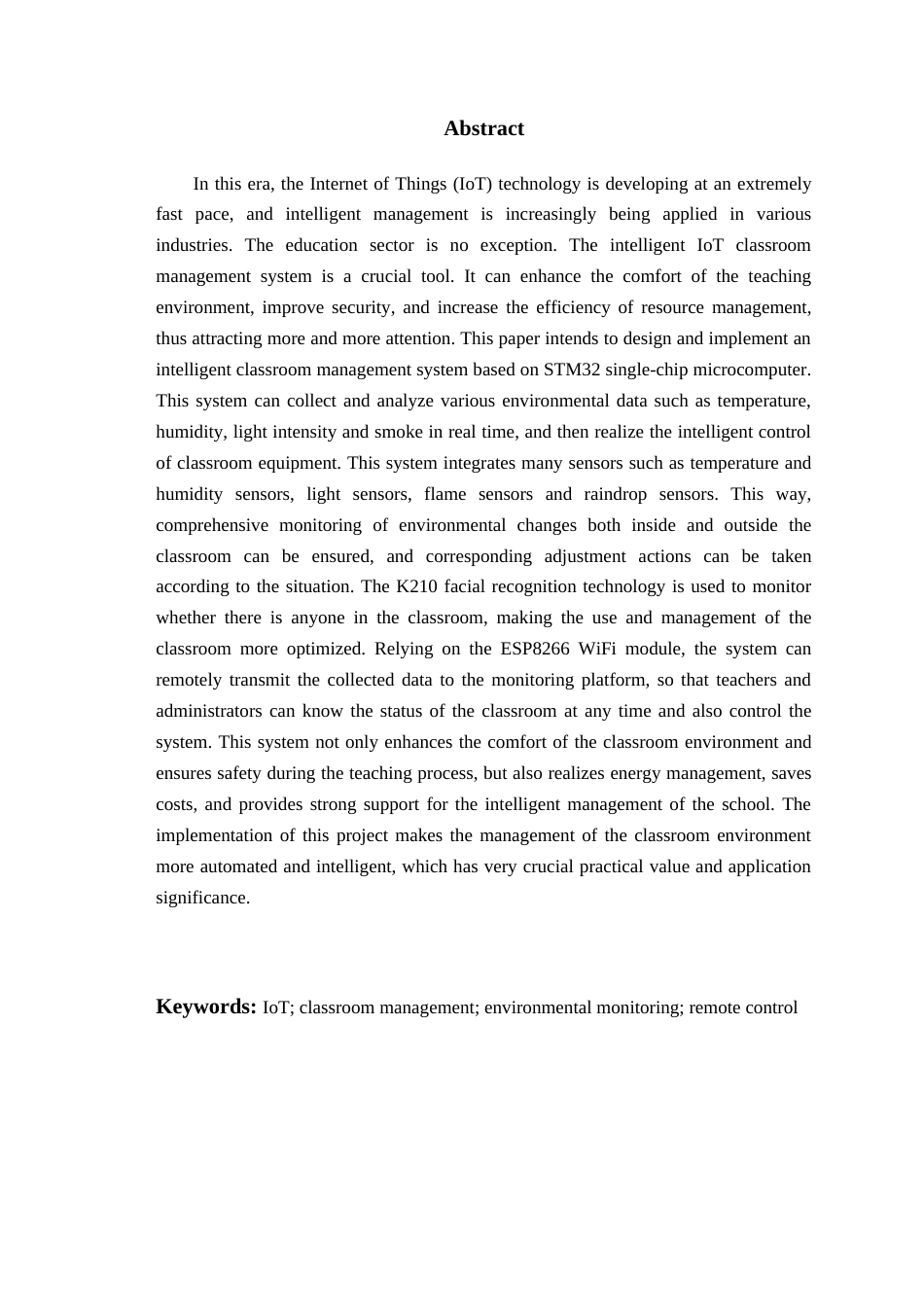 25年WP过AI电子信息工程-智能物联网教室管理系统设计-查重率7.88AI0.420-约24146字符.docx_第2页