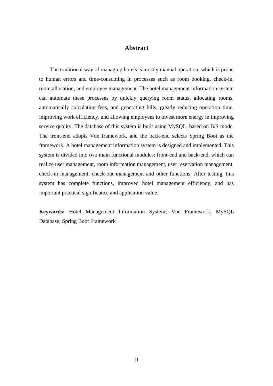 25年WP信息管理与信息系统-小型酒店管理信息系统设计与实现DesignandImplementationofHotelManagementInformationSystem定稿 过AI-约31399字符.doc_第2页