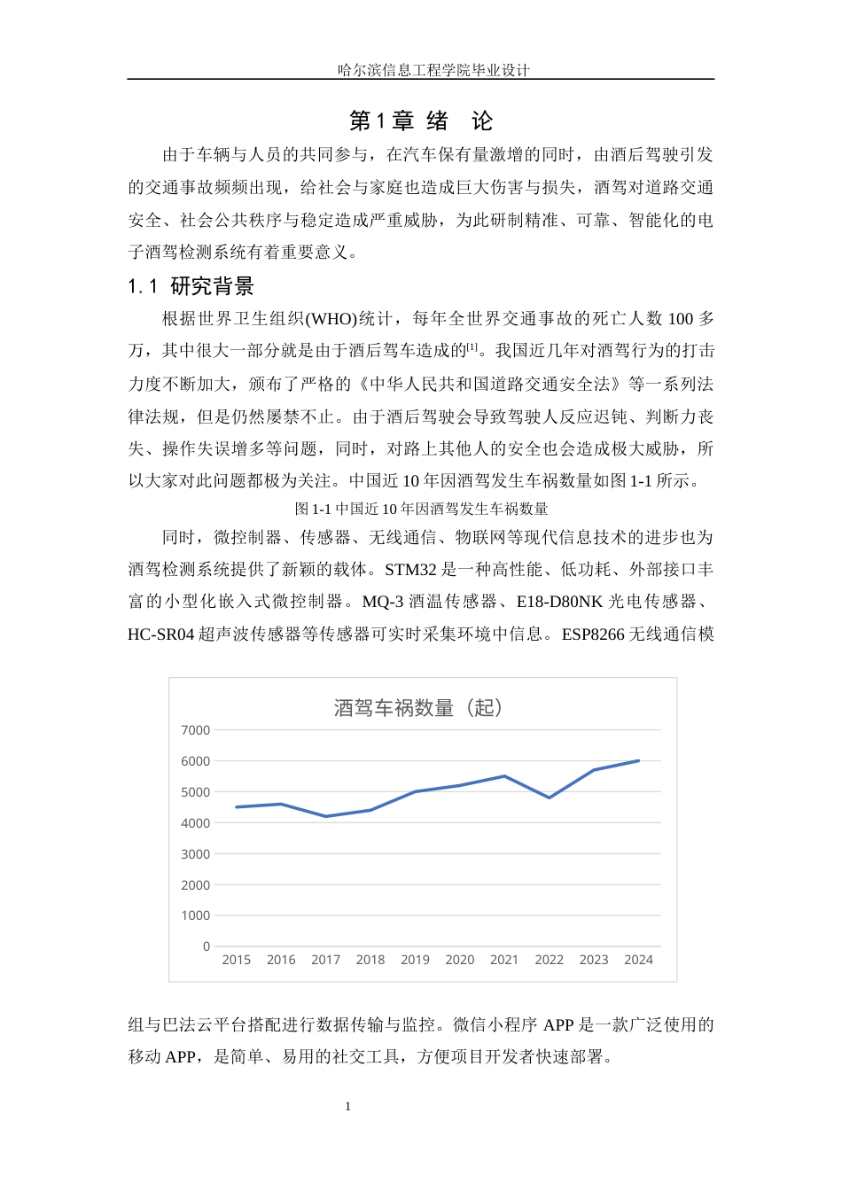 25年WP本科计算机科学与技术 基于STM32酒精浓度及酒驾检测设计与实现终稿-约21068字符.docx_第7页