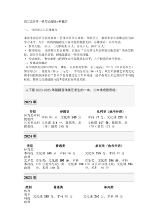 2026 高三艺体班一模考试成绩分析报告.docx