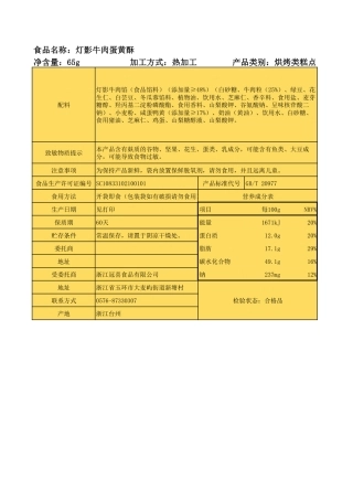 食品包装说明信息模板 食品名称：灯影牛肉蛋黄酥.pdf