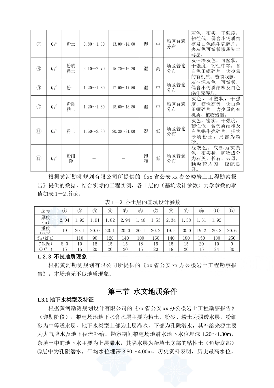 22年收30、基坑深约5.7m，开挖面积约为3000㎡，土钉墙、桩锚支护形式计算书31页（含降水计算）.doc_第4页