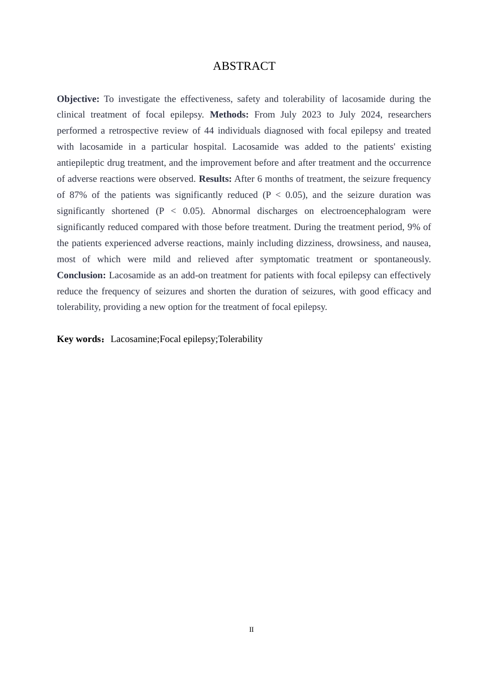 25年WP药学-某院2023—2024年拉考沙胺在局部癫痫中的临床应用情况分析-查重8.88AI0-7508.docx_第2页