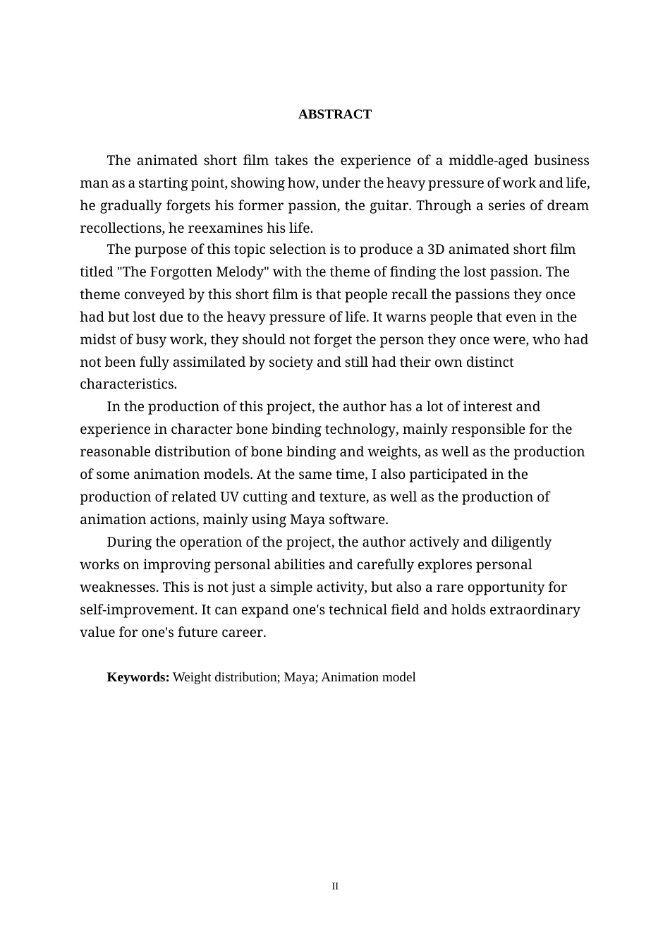 25年WP动画 三维动画短片《遗忘的旋律》骨骼绑定动画2104班-AI7.69-约15571字符.docx_第2页