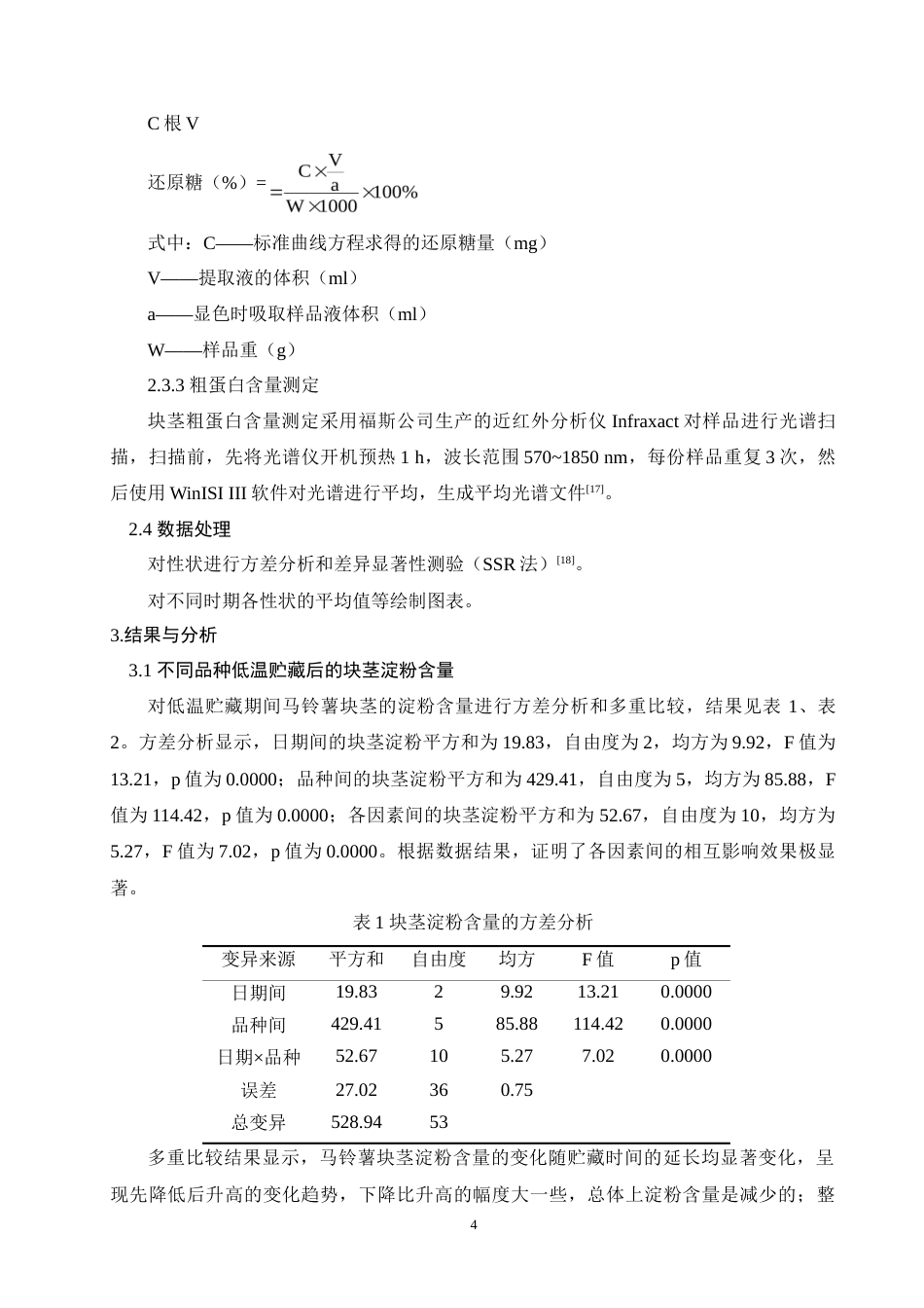 24年维普低 长期低温贮藏对不同马铃薯品种品质的影响.doc_第4页
