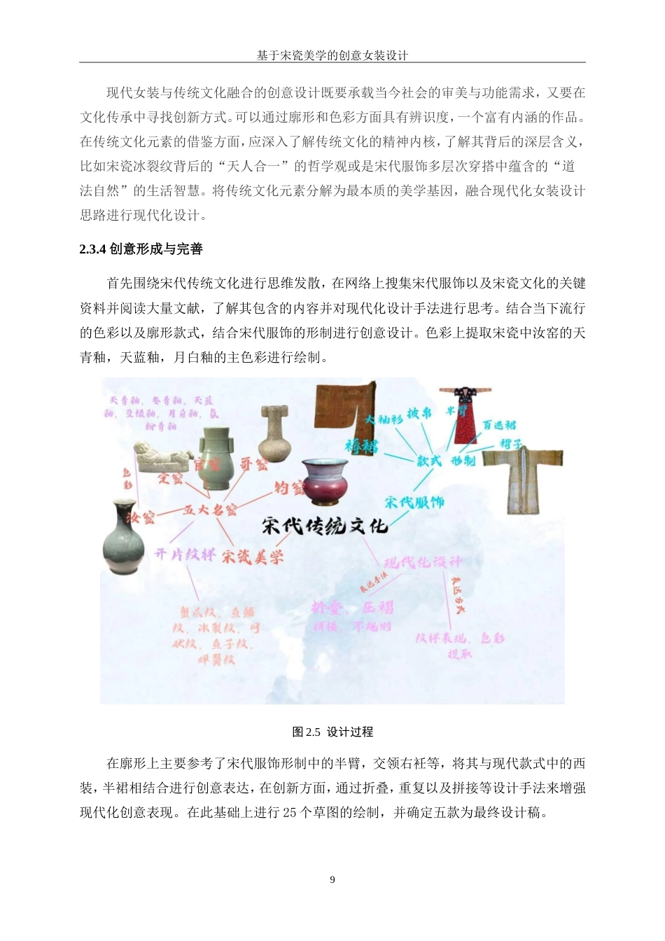 25年WP服装与服饰设计-基于宋瓷美学的创意女装设计4.30-7578.doc_第9页
