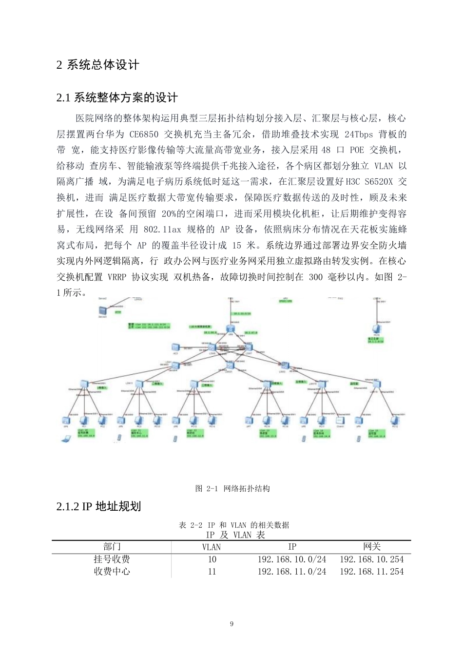 25年WP网络工程-基于ENSP的医院网络规划与设计-0.730-16117.docx_第9页