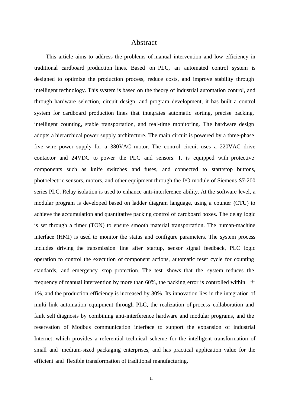 25年WP电气工程及其自动化-基于PLC的纸箱生产线控制系统设计-1.040-16564.docx_第2页