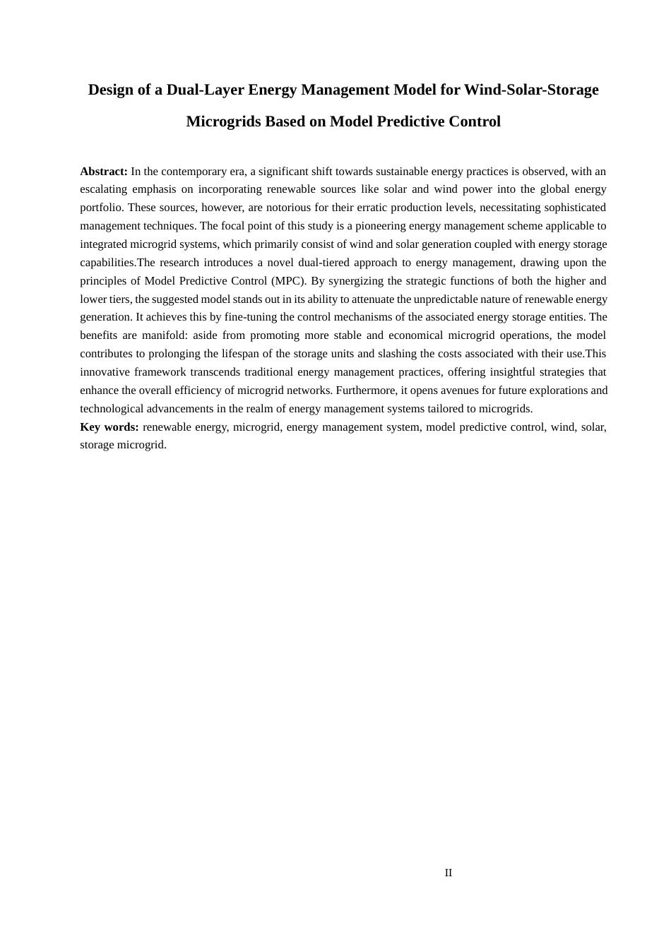 25年原文 基于模型预测控制的风光储微网双层能量管理模型设计-2.44-0-13193字.docx_第2页