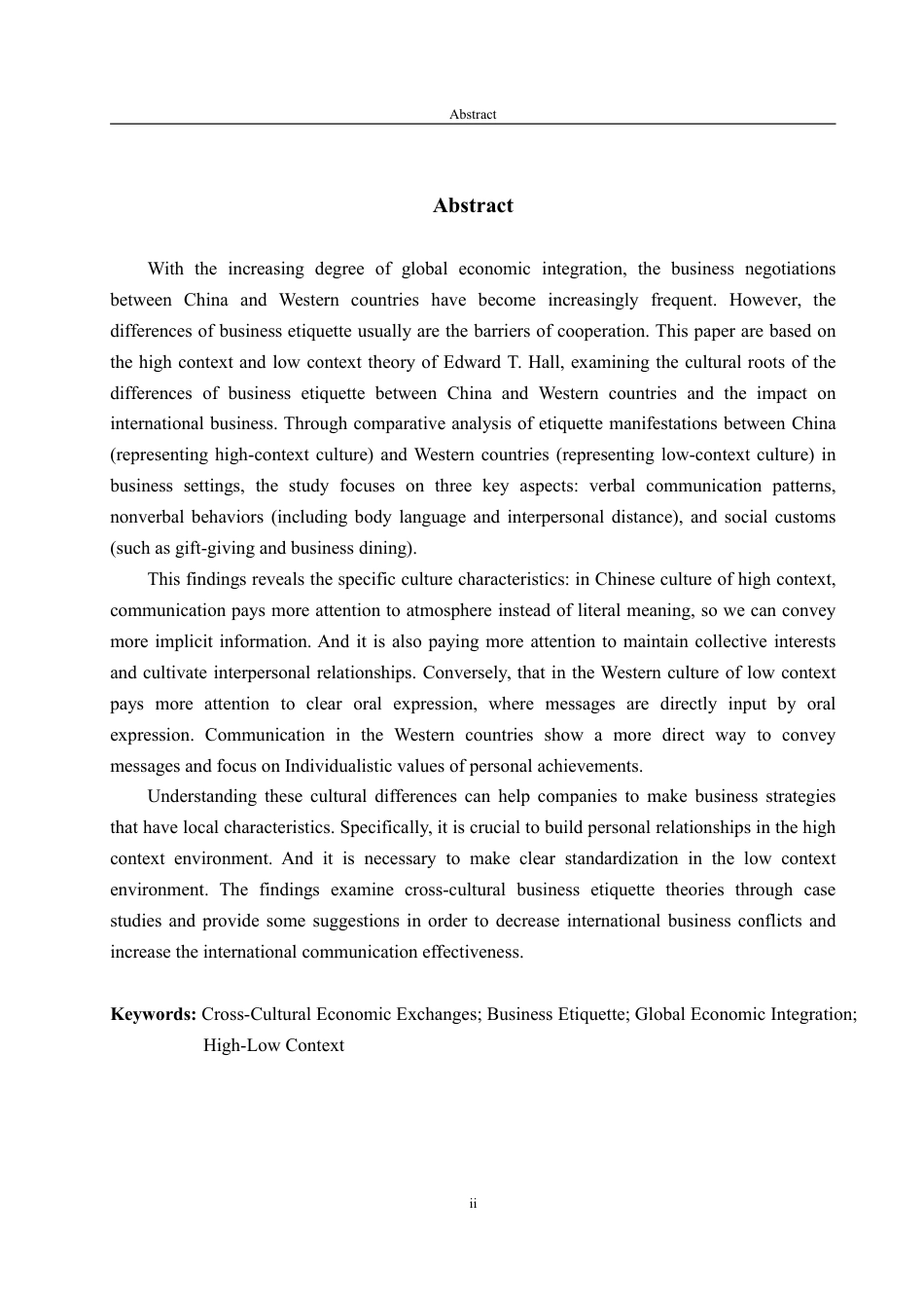 25年WP商务英语 高低语境理论视角下的中西方商务礼仪行为差异的研究-约71803字符.pdf_第3页