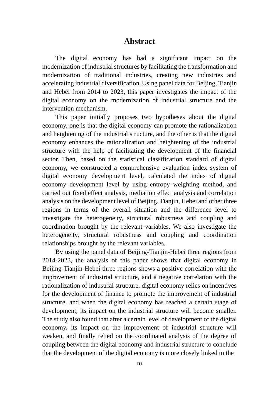 25年WP信息与计算科学 京津冀数字经济对产业结构升级影响与调控路径研究17.31-AI0.06-约32521字符.docx_第3页
