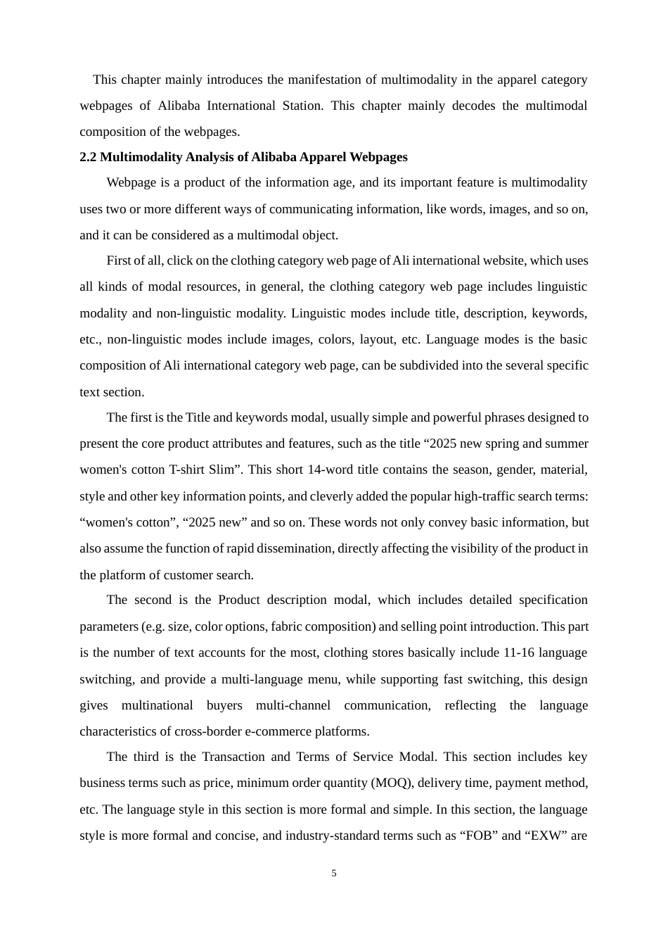 25年WP商务英语-阿里服装品类跨境电商平台英文网页研究：多模态话语分析理论视角0-5953.docx_第9页