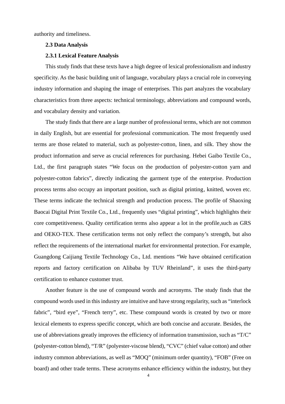 25年WP商务英语-外贸公司英文简介的语言特征研究——以服装纺织行业为例0.310-8415.docx_第9页