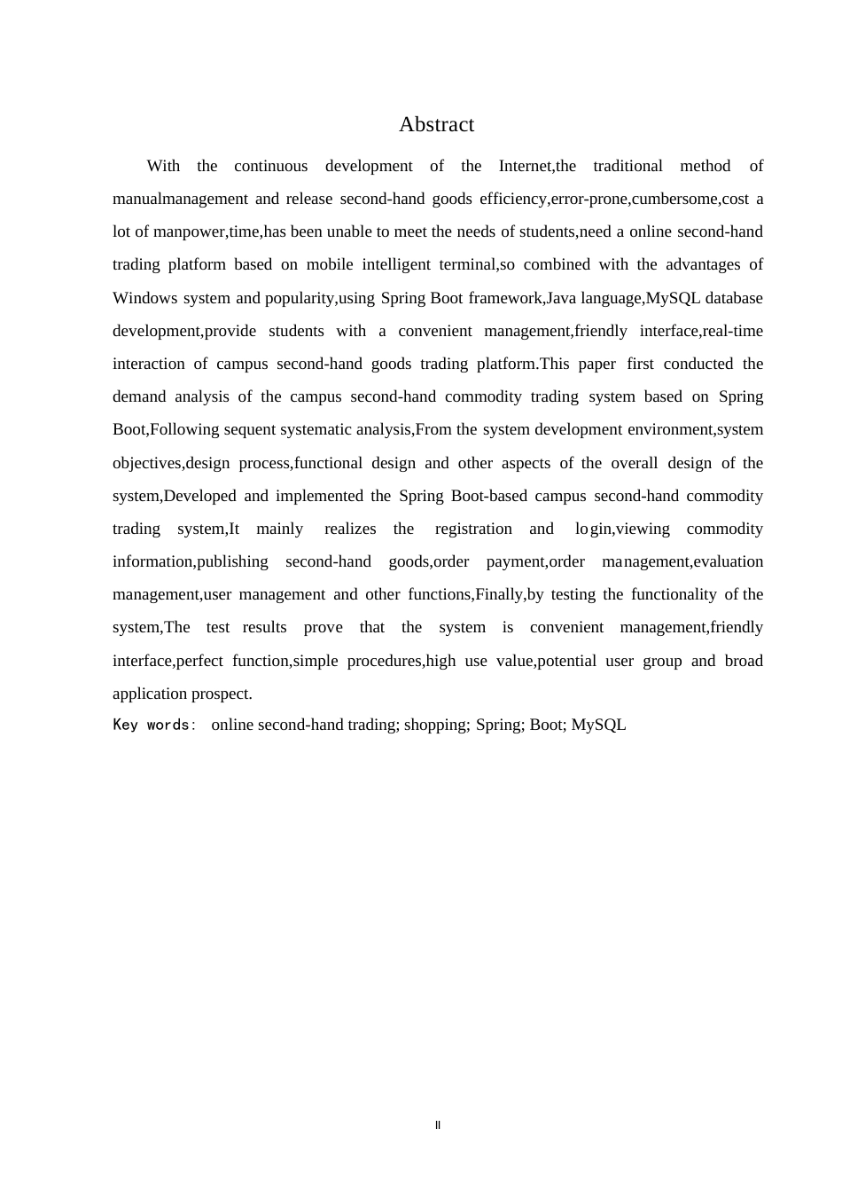 25年WP计算机科学与技术_关键词：网上二手交易；购物；Spring；Boot；MySQL-约20446字符.docx_第2页