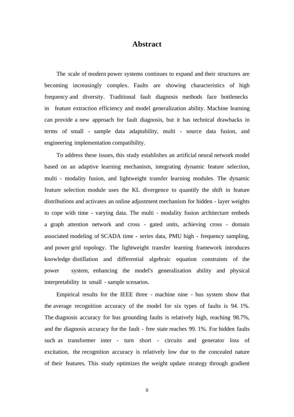 25年WP电气工程及其自动化-基于机器学习的电力系统故障诊断技术分析与设计-3.430-15576.docx_第2页
