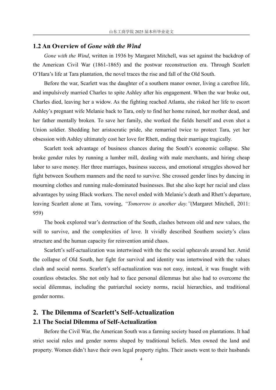 25年WP英语 马斯洛需求层次理论下女性的自我实现—以《飘》中斯嘉丽为例-约36878字符.pdf_第10页