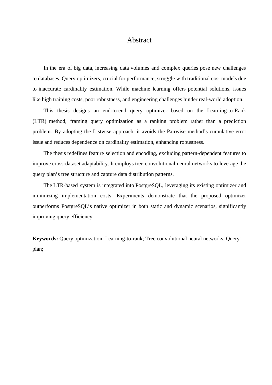 25年WP关键词：查询优化；排序学习；查询计划；树卷积神经网络-约16377字符.docx_第2页