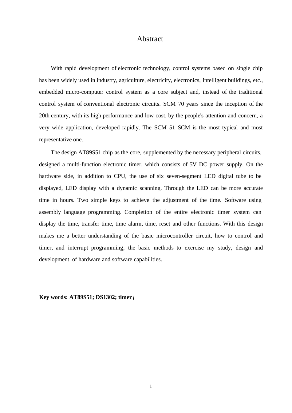 25年WP基于单片机的多功能的电子计时器控制系统 关键词：AT89S51；DS1302；计时器；关键词：计时器；-约11930字符.docx_第2页