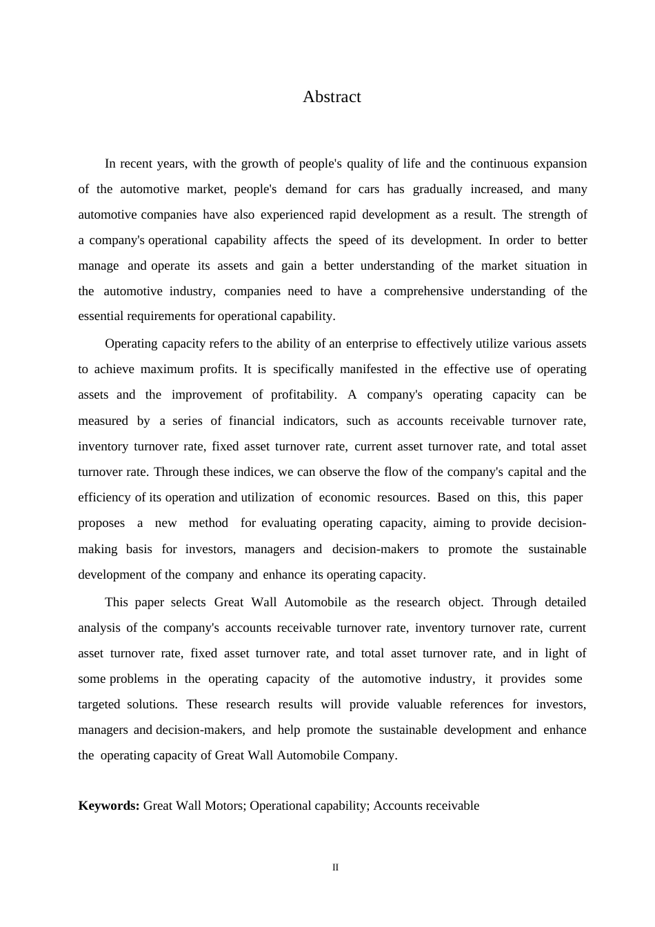 25年WP长城汽车营运能力问题研究0-约12108字符.docx_第2页