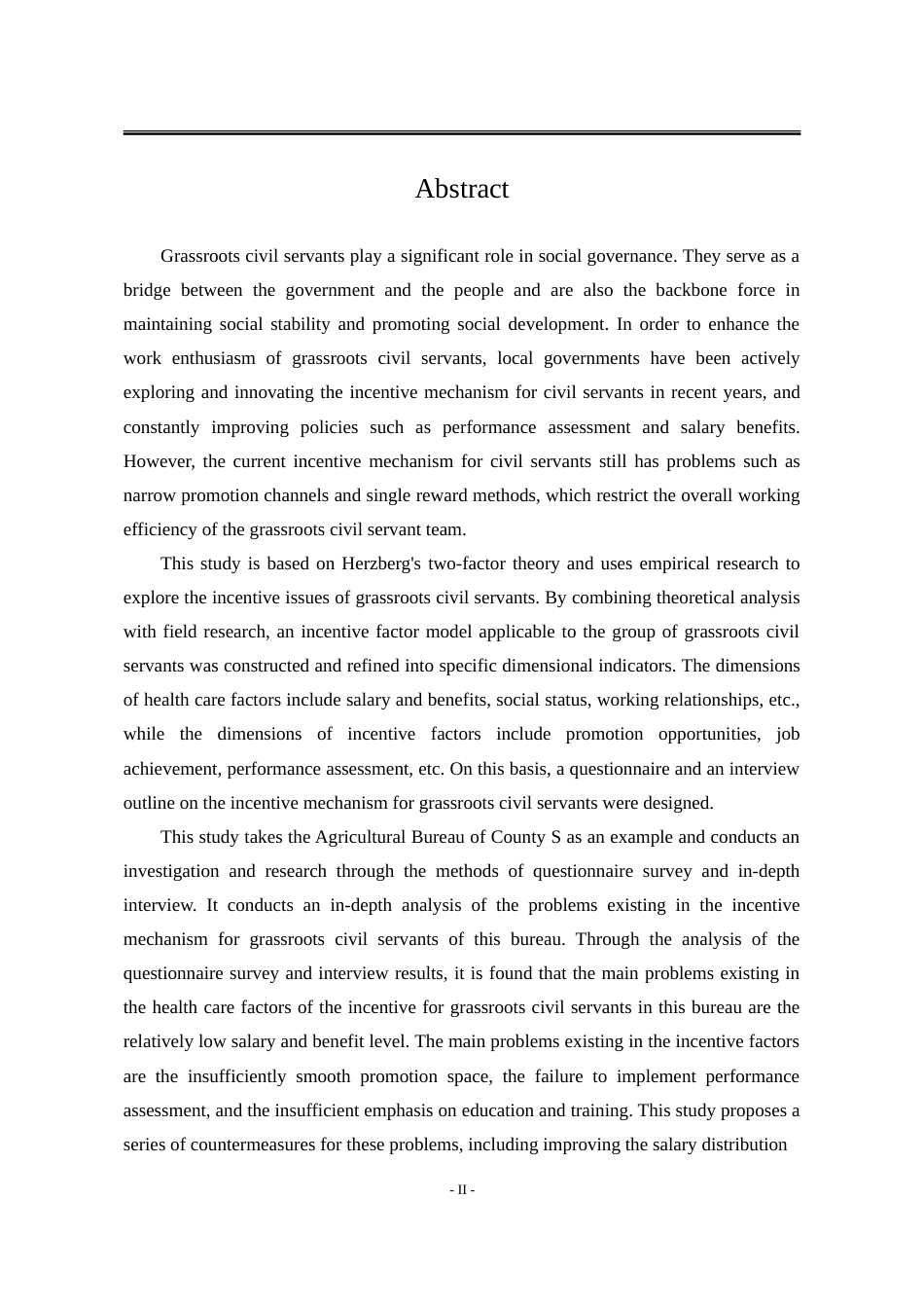 25年WP行政管理 基于双因素理论的基层公务员激励问题与对策研究——以S县农业局为例28.11-AI27.88-约29050字符.doc_第4页