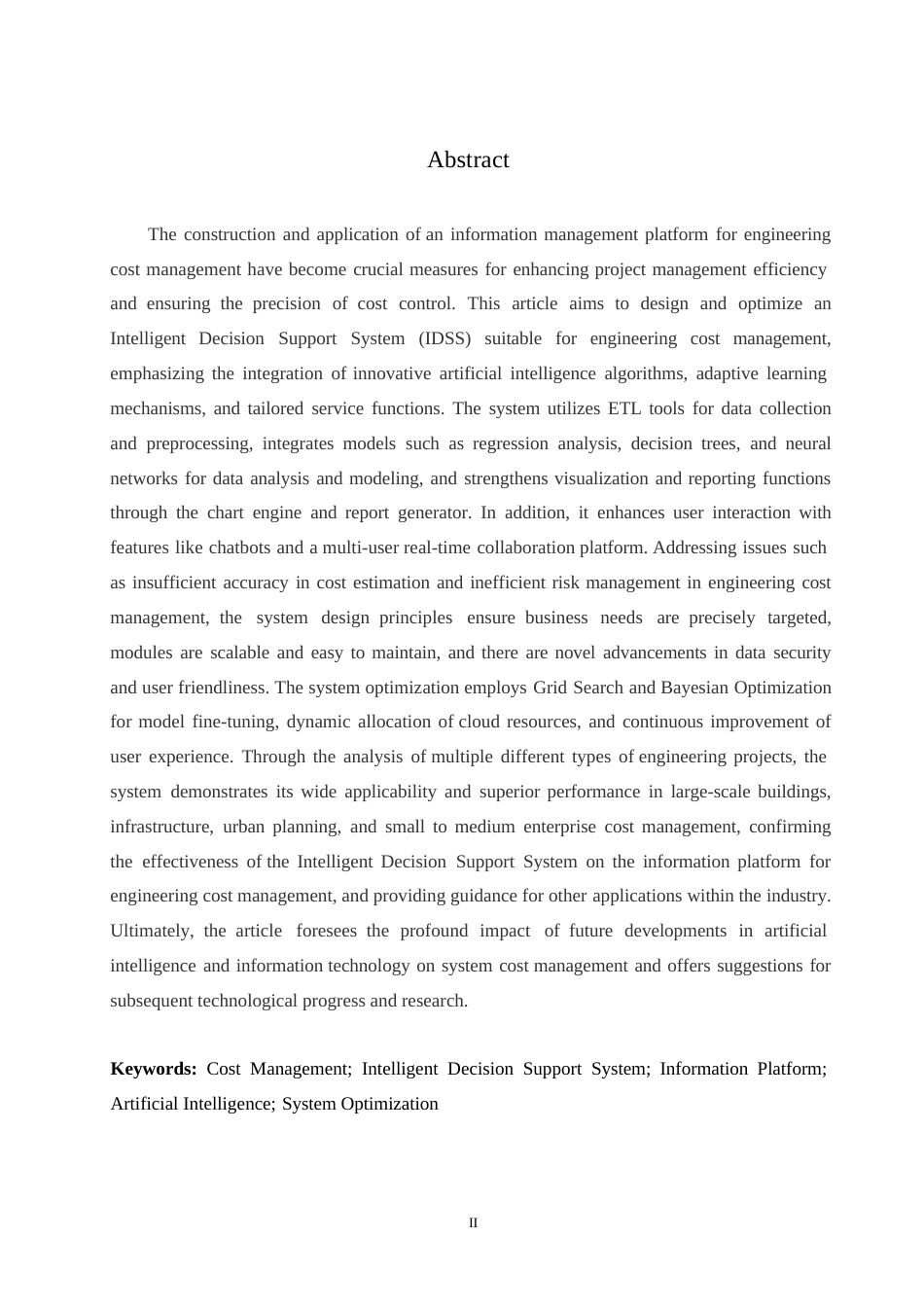 25年WP关键词：工程造价管理；智能决策支持系统；信息化平台；人工智能；系统优化-约12624字符.docx_第2页